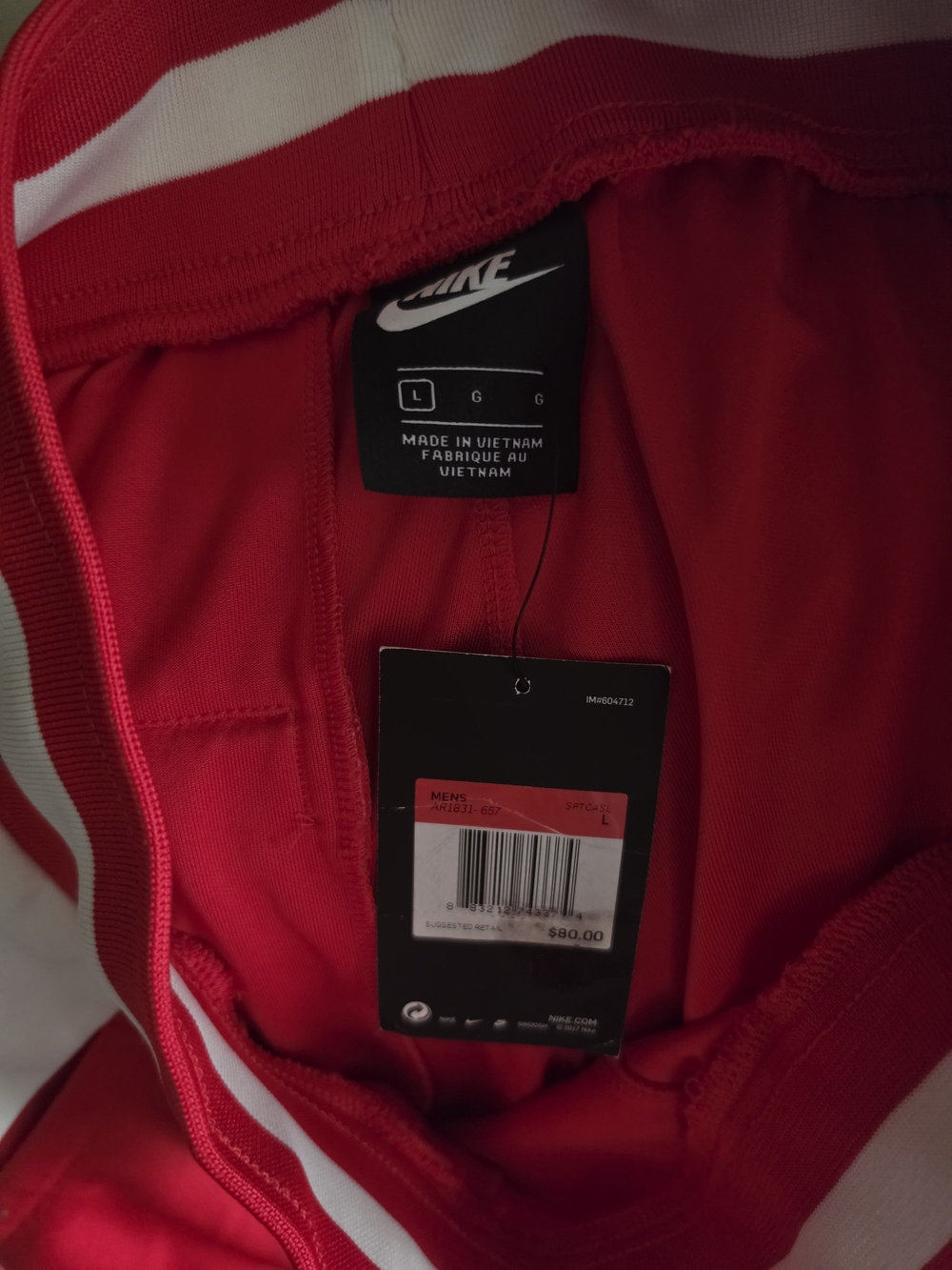 Nike Red & White Track Pants - Picture 2 of 5